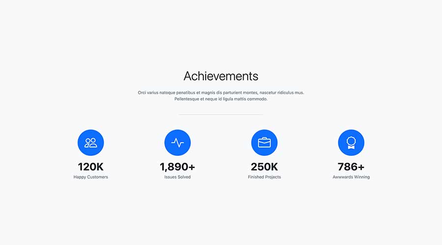 Bootstrap 5 Achievements Animated Number Counter