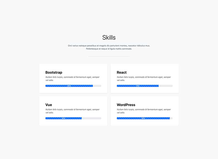 Bootstrap Animated Progress Bar to Showcase Skills