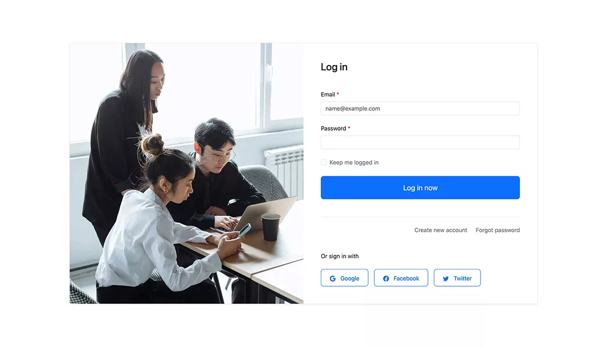 Bootstrap Login Form Template Example