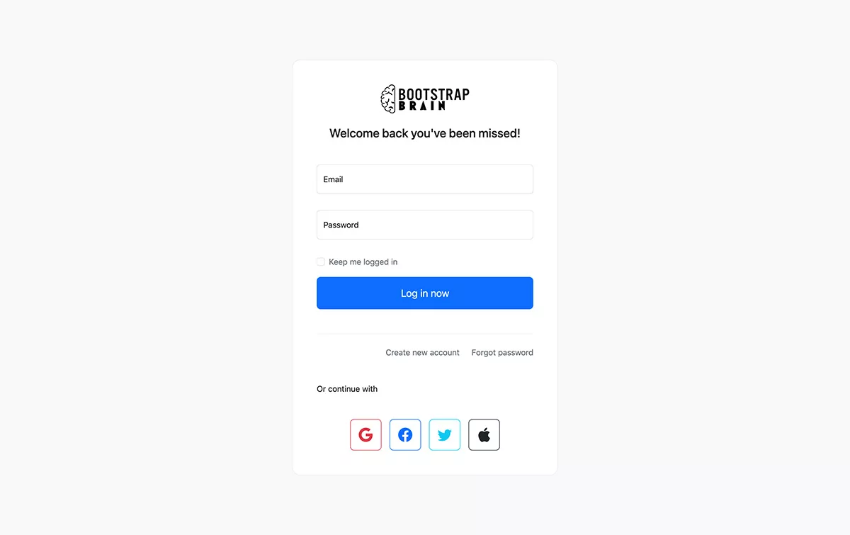 Bootstrap Login Form Template with Floating Labels