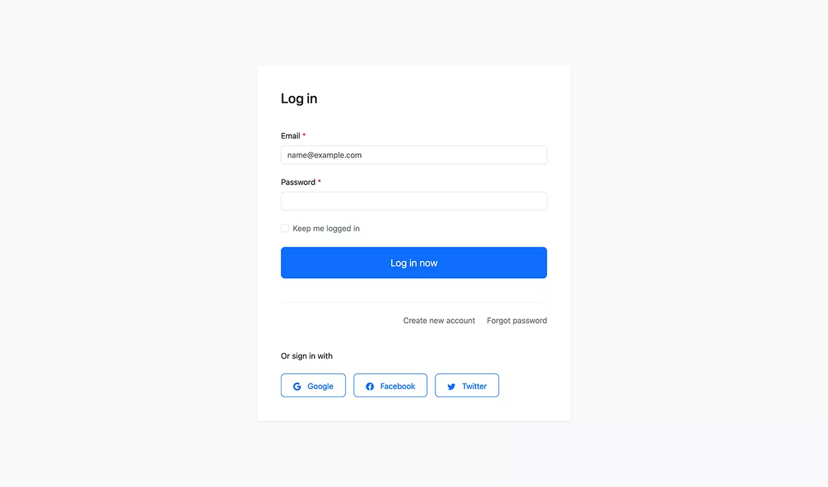 Bootstrap Login Form with Social Login Buttons