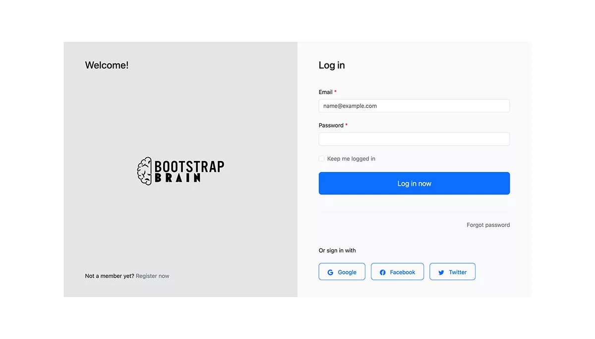 Bootstrap Login Page Template Example