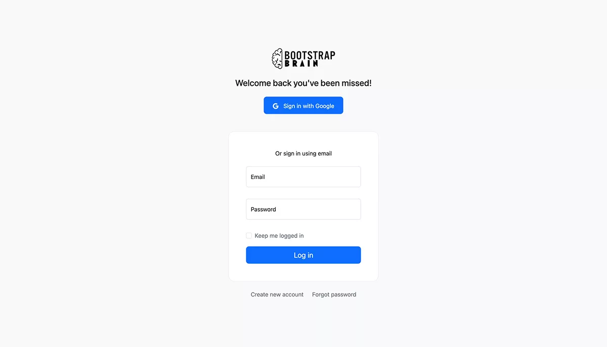 Minimal Bootstrap Login Form Template Free Download