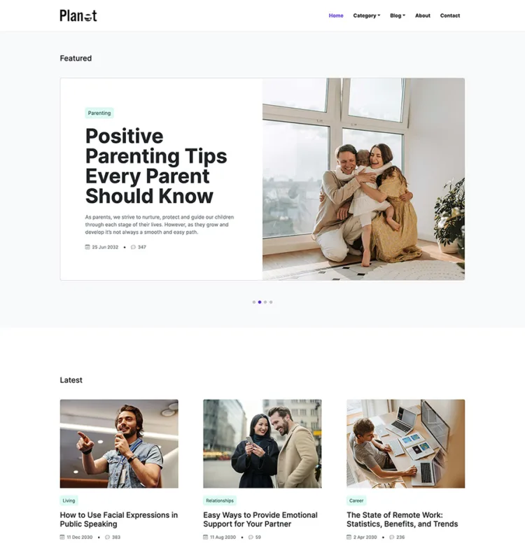 Planet Pro – Bootstrap Blog Template