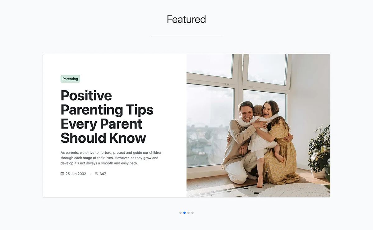 Bootstrap Featured Posts Carousel Section