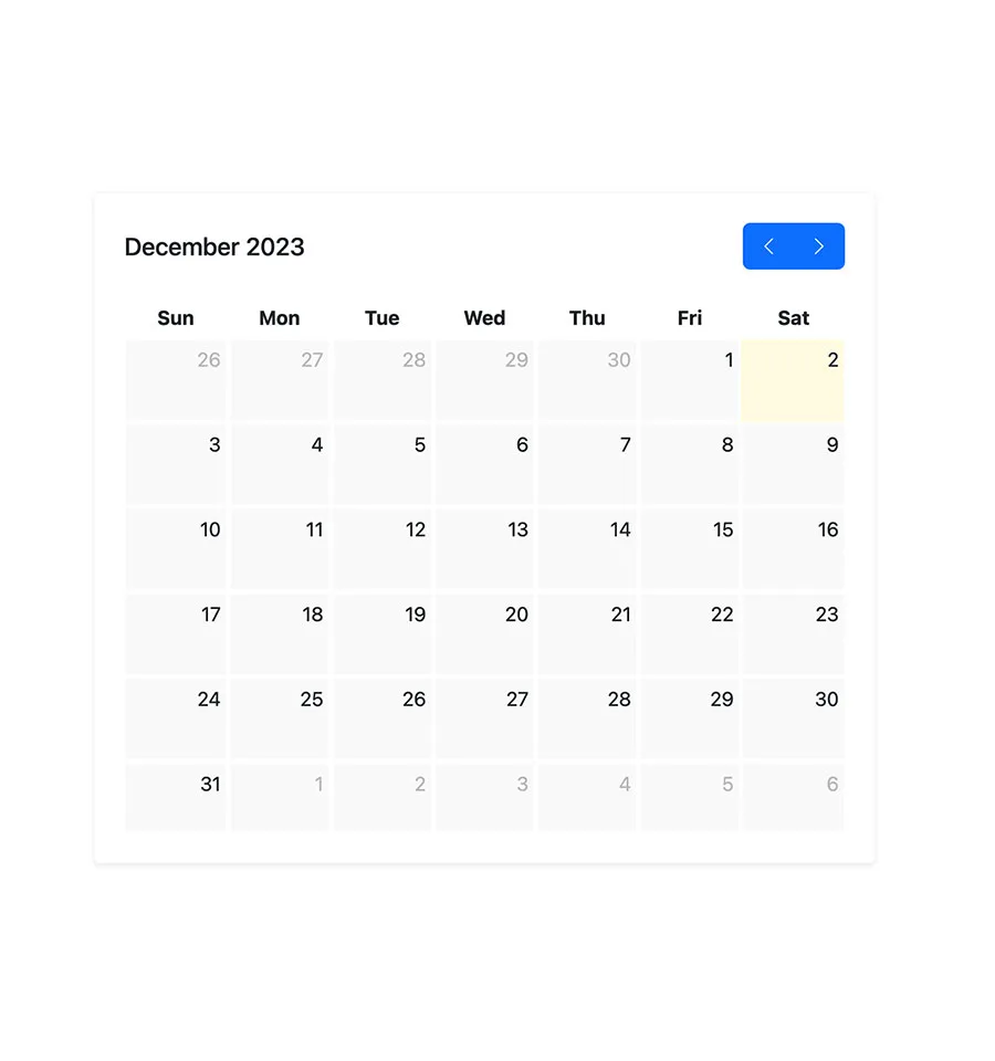 Bootstrap Calendar Widget Example - BootstrapBrain