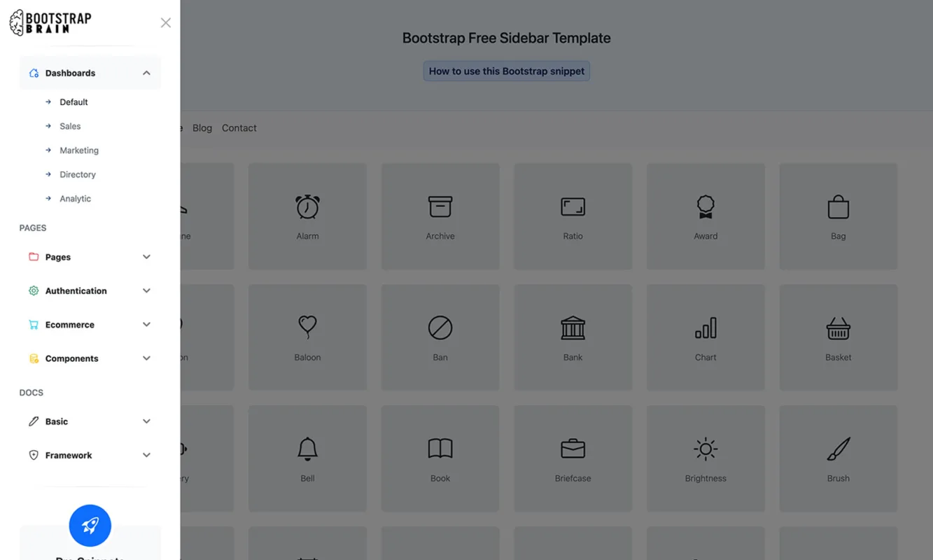 Bootstrap Free Sidebar Template