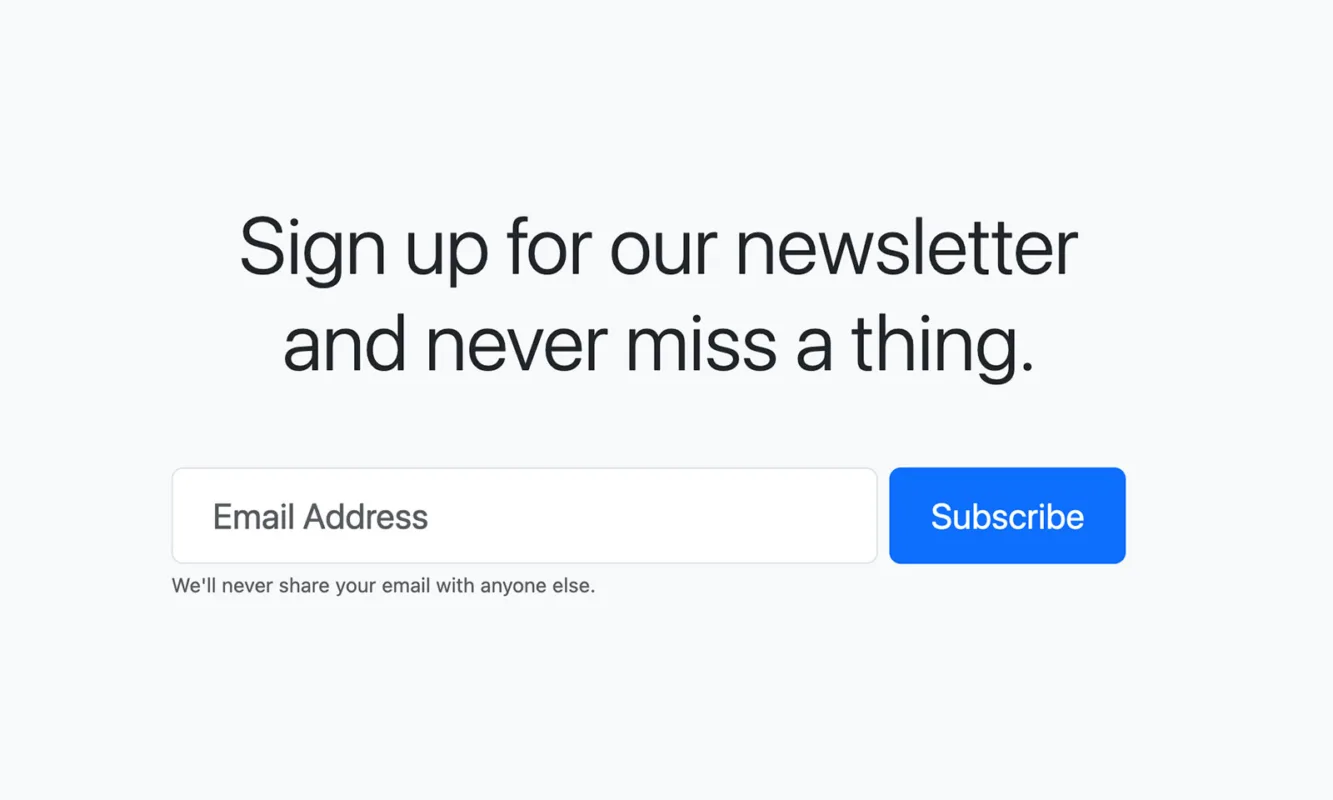 Bootstrap Newsletter Subscription Form