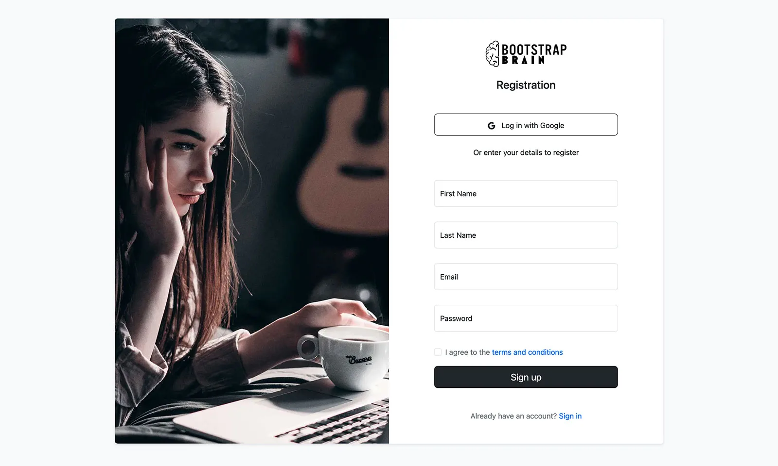 Bootstrap Signup Form Template With Floating Labels Bootstrapbrain