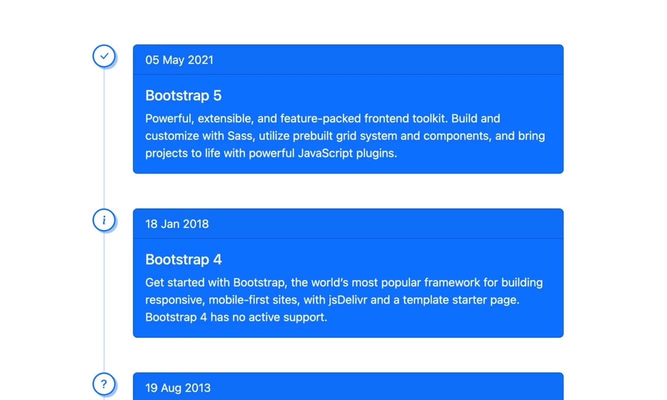 Bootstrap Timeline with Dots and Icons