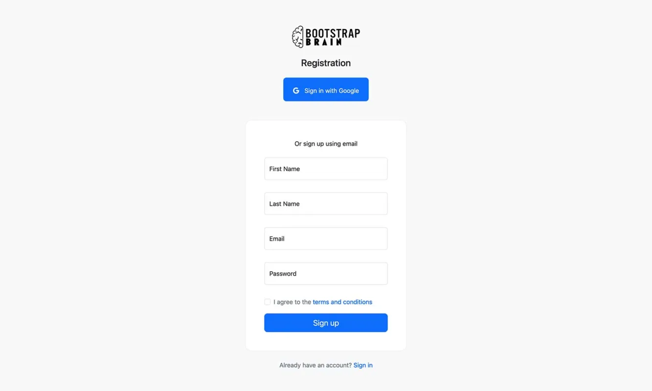 Bootstrap Signup Form Example
