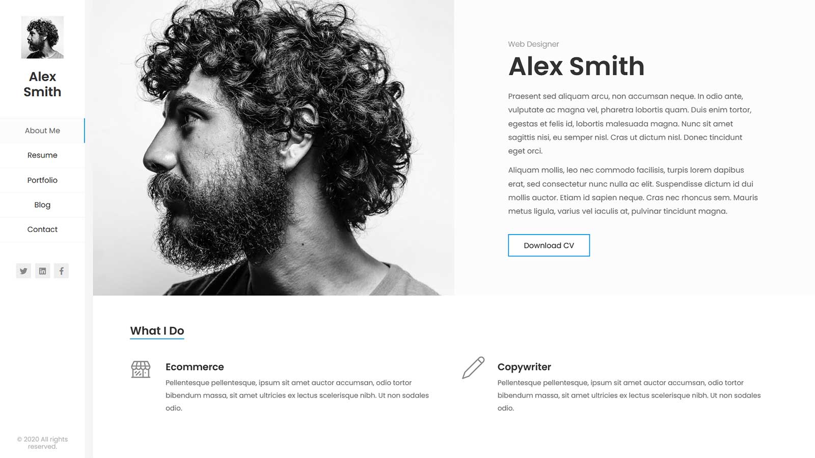 resume html template bootstrap