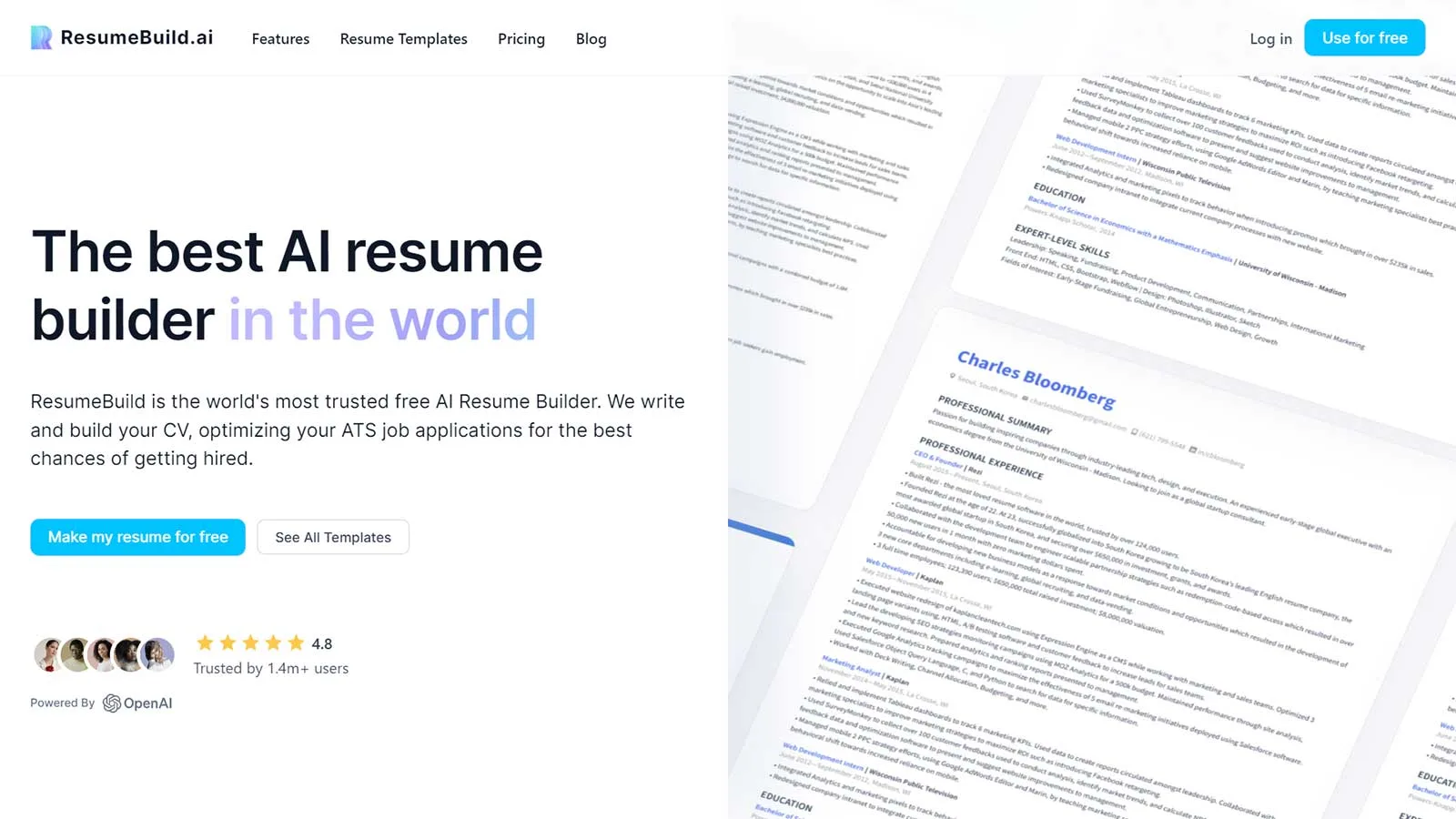 resume templates free ai