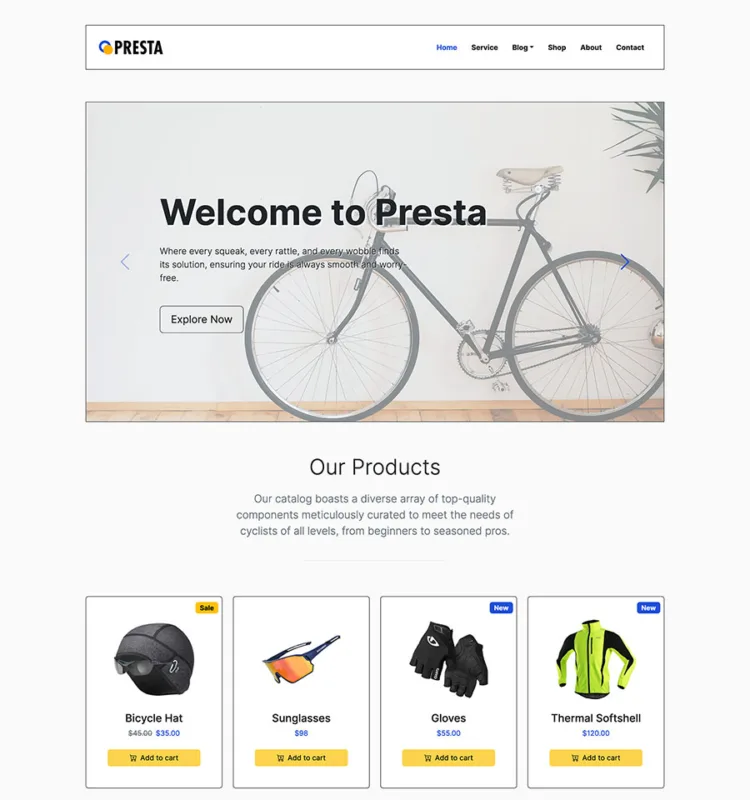 Presta Pro – Bike Repair Bootstrap HTML Website Template