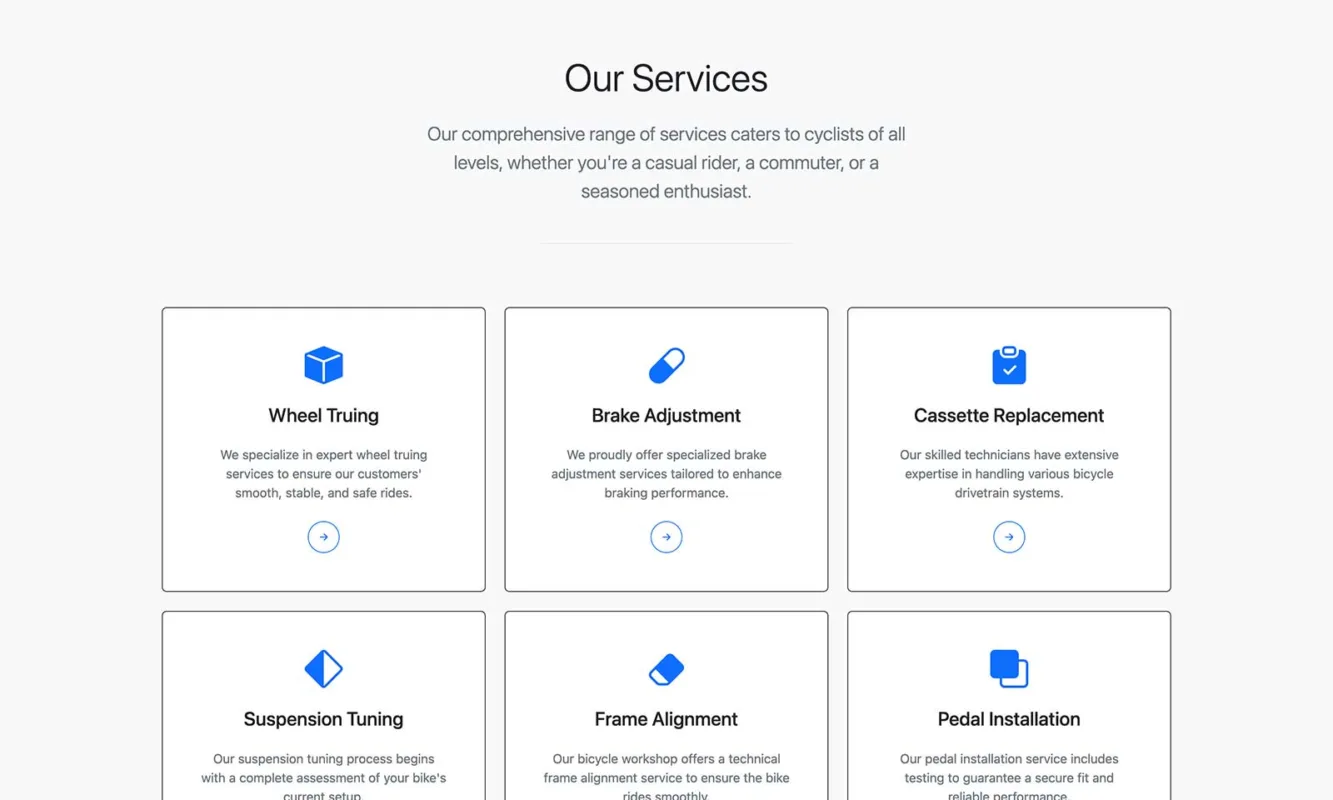 Bootstrap Service Card Template with Icon, Title and Description